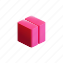 cube, geometric, shape, square, stand, vertical, divide