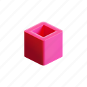 cube, geometric, shape, square, hollow, hole, stand