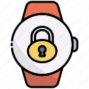 locked, smartwatch, technology, padlock, lock, protection, security, round smartwatch