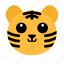 tiger, cute, animal, face, emoji, head, zoo, wild 