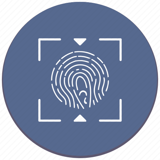 Aim, biometry, dactyl, dactylography, finger, frame, round icon - Download on Iconfinder
