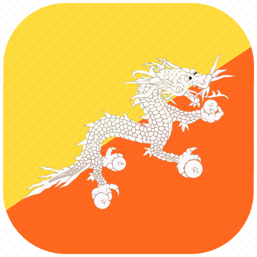 Asian, bhutan, country, flag, national, rounded, square icon - Download on Iconfinder
