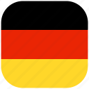 country, europe, flag, germany, national, rounded, square