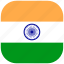 country, flag, india, indian, national, rounded, square 