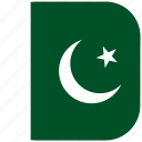 asian, country, flag, national, pakistan, rounded, square