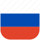 asia, country, flag, national, russia, rounded, square