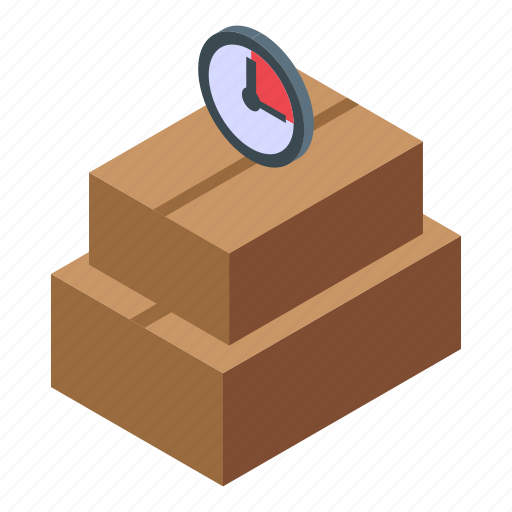 Parcel, rush, job, isometric icon - Download on Iconfinder