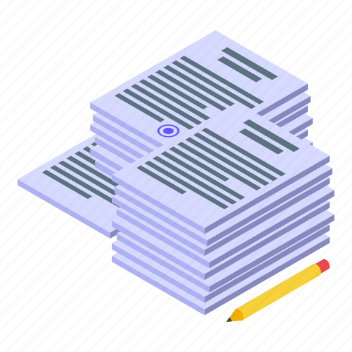 Documents, rush, job, isometric icon - Download on Iconfinder