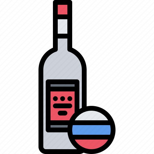 Vodka, bottle, flag, russia, country, nation, culture icon - Download on Iconfinder