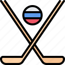 hockey, stick, flag, russia, country, nation, culture