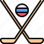hockey, stick, flag, russia, country, nation, culture 