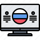 tv, flag, russia, country, nation, culture