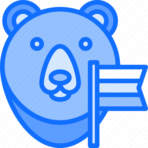 Bear, flag, russia, country, nation, culture icon - Download on Iconfinder
