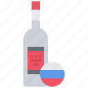 vodka, bottle, flag, russia, country, nation, culture