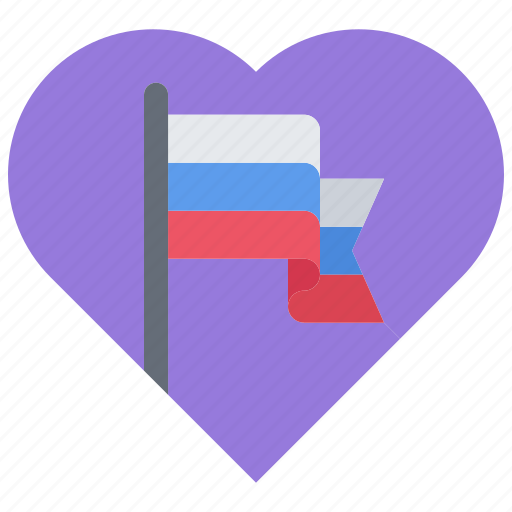 Love, heart, flag, russia, country, nation, culture icon - Download on Iconfinder