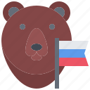bear, flag, russia, country, nation, culture