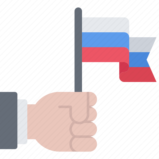 Hand, flag, russia, country, nation, culture icon - Download on Iconfinder