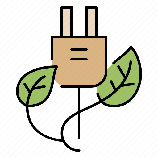 Electric, plug, leaves, energy, power icon - Download on Iconfinder