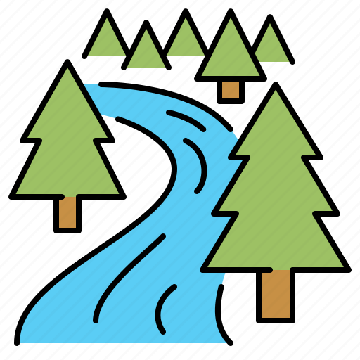 Forest, wild, jungle, tree, river, nature, environment icon - Download on Iconfinder