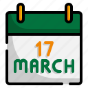 saint, patricks, day, calendar, month, date, event