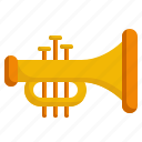 trumpet, instrument, music, play, sound