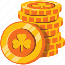 st patrick, patricks, irish coins, irish, ireland, holiday
