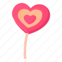 candy, cartoon, heart, lollipop, love, object, sweet