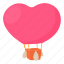balloon, cartoon, heart, hot, love, object, sky