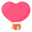 balloon, cartoon, heart, hot, love, object, sky 