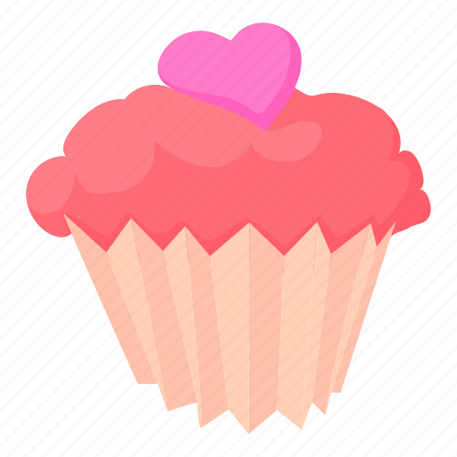 Cake, cartoon, cupcake, food, object, pink, valentine icon - Download on Iconfinder