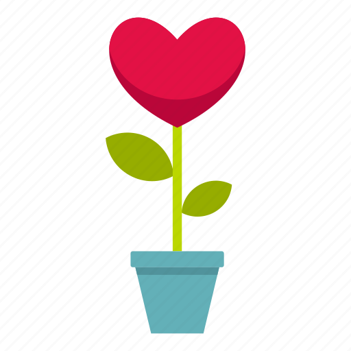 Heart, love, nature, pink, plant, pot, valentine icon - Download on Iconfinder