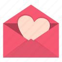 envelope, heart, letter, love, paper, pink, valentine