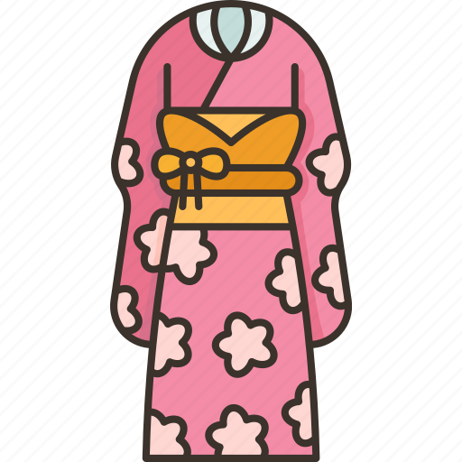Kimono, japanese, costume, female, traditional icon - Download on ...
