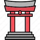 torii, gate, building, japan, japanese, landmark, temple, icon, sakura, festival