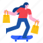 skateboard, shoppingbag, buy, sale, promotion, purchase 
