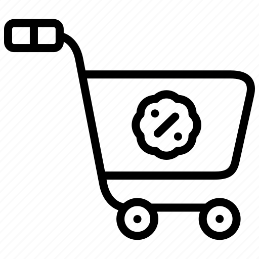 Trolley, discount, online shop, shopping, percent, black friday icon - Download on Iconfinder