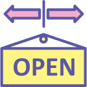 open, market, arrow, store, sale, sign, mall, direction, shopping