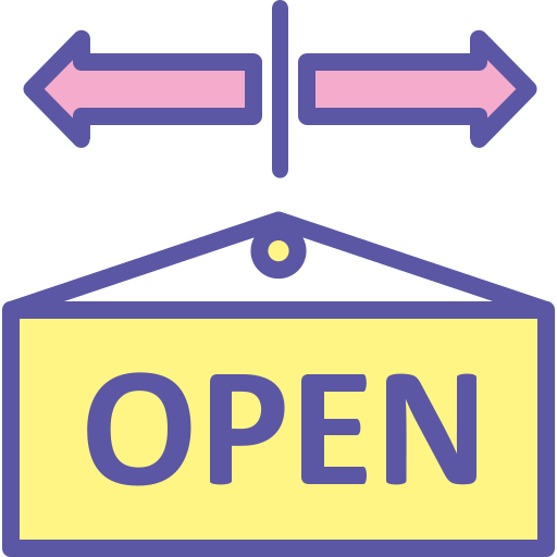 Open, market, arrow, store, sale, sign, mall icon - Free download