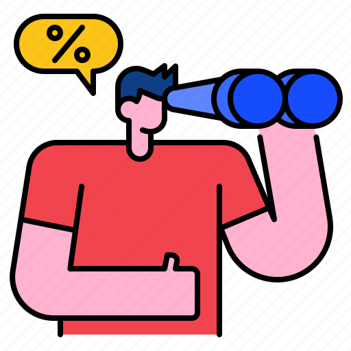 Binoculars, man, sale, promotion, discount, shopping, search icon - Download on Iconfinder