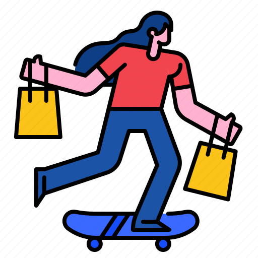 Skateboard, shoppingbag, buy, sale, promotion, purchase icon - Download on Iconfinder
