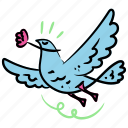animals, animal, bird, nature, flower, floral, peace, sticker, delivery, romance, romantic 
