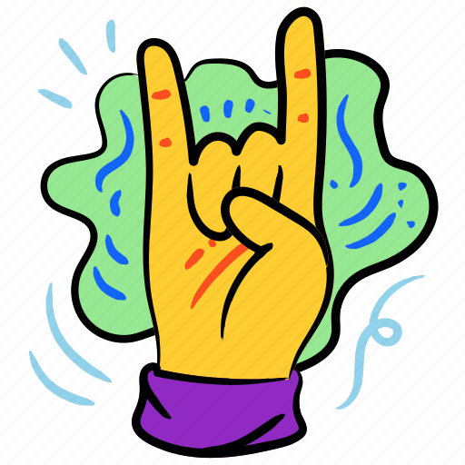 Gestures, hand, gesture, rock, n, roll, sticker sticker - Download on Iconfinder