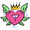 gestures, smiley, eye, sticker, monster, heart, crown, mythical, wings 