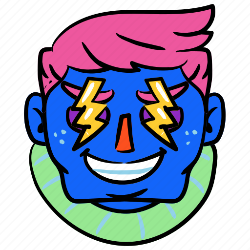 Gestures, smiley, face, sticker, lightening, bolt, energy sticker - Download on Iconfinder