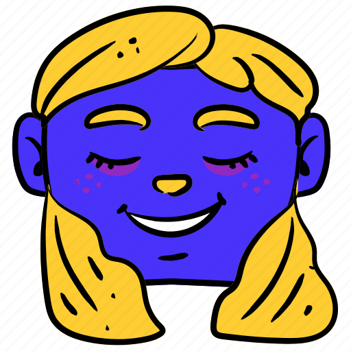 Gestures, smiley, face, sticker, woman, girl, satisfied sticker - Download on Iconfinder