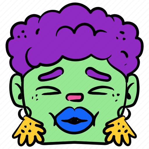 Gestures, smiley, face, sticker, woman, girl, sneeze sticker - Download on Iconfinder