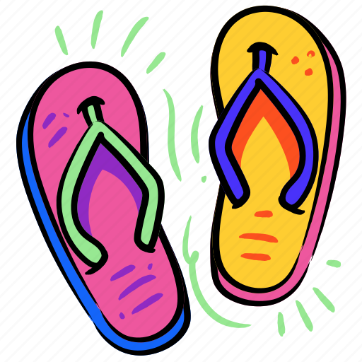 Weather, e, commerce, slippers, flip, flops, footwear sticker - Download on Iconfinder