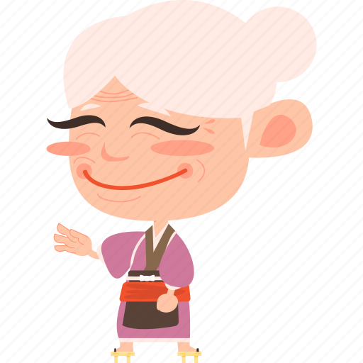 Woman, old, character, japanese, samurai, kimono, asian icon - Download on Iconfinder