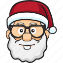 cartoon, christmas, emoji, holiday, santa, smiley
