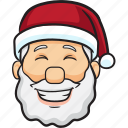 cartoon, christmas, emoji, holiday, santa, smiley